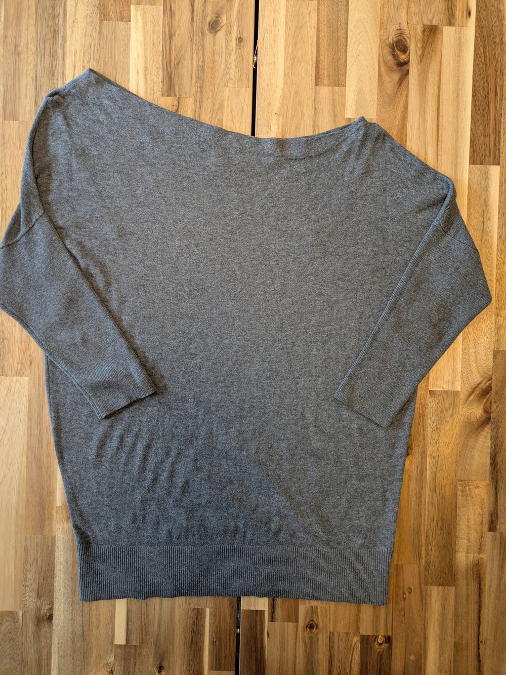 Anthropologie Moth Gray Off-the-Shoulder Cashmere Blend Knit Top Sweater XS